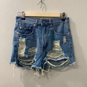 Distressed Denim Cutoffs, Small